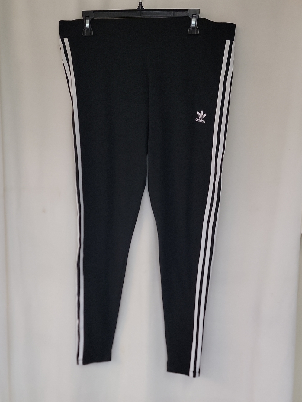 adidas Black Leggings with White 3-Stripe Side